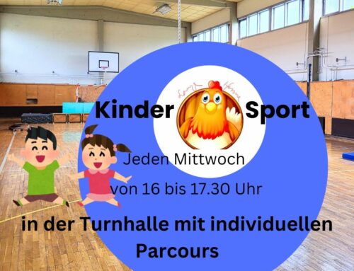 Jeden Mittwoch ist Kindersport – Anmeldung erforderlich